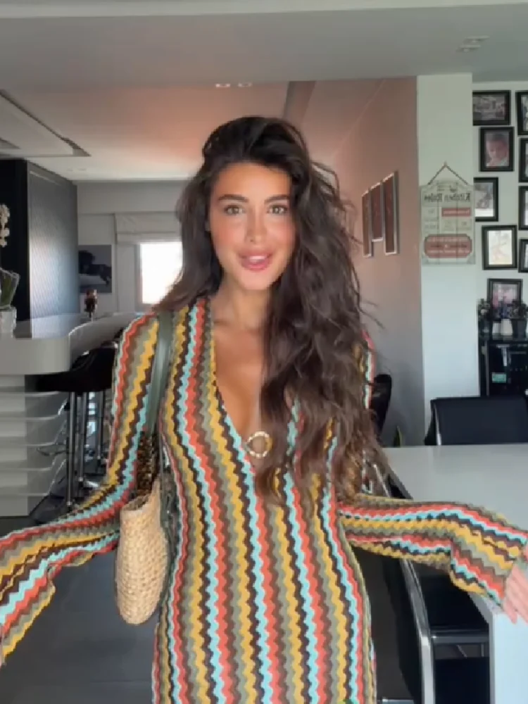 Boho Curvy Maxi Dress Stripes  - Fashion Street Night review and price
