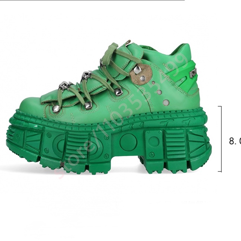 Thick-Soled Punk Rivet Y2K Sho - Street Fashion Y2K review and price