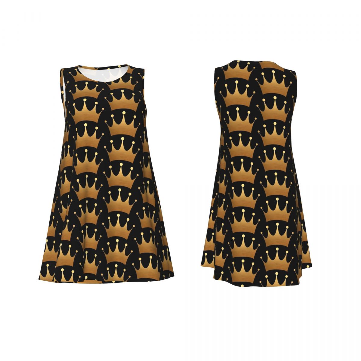 Queen Print Dress Gold Crown P - Queen Street Fashion review and price