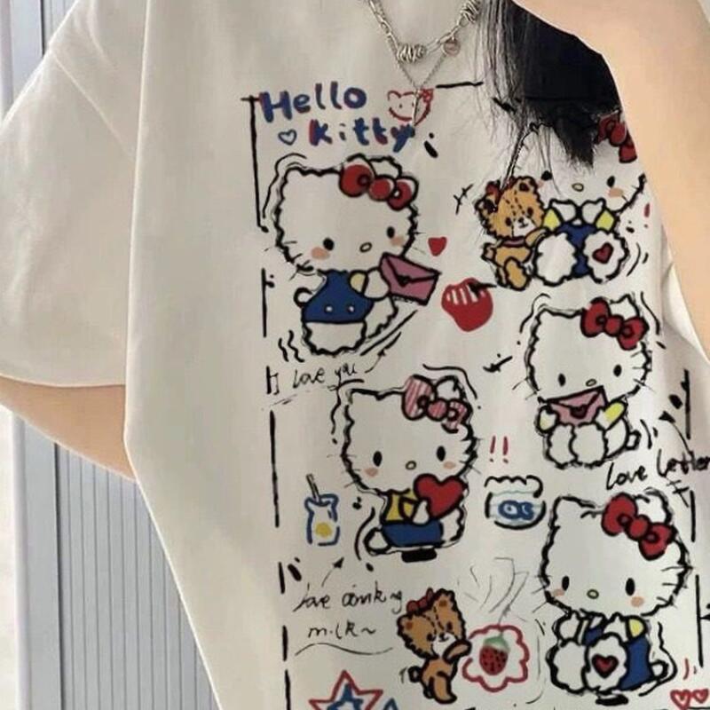 Short-Sleeved Summer Hello Kit - Street Fashion Y2K review and price